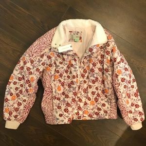 Anthropologie Floral Quilted Cotton Jacket